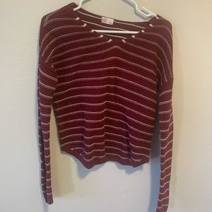 SO Stripped Maroon Sweater